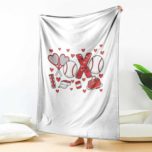 Cute XOXO Tennis Player Throw Blanket Valentines Tennis Gift TS12 Print Your Wear