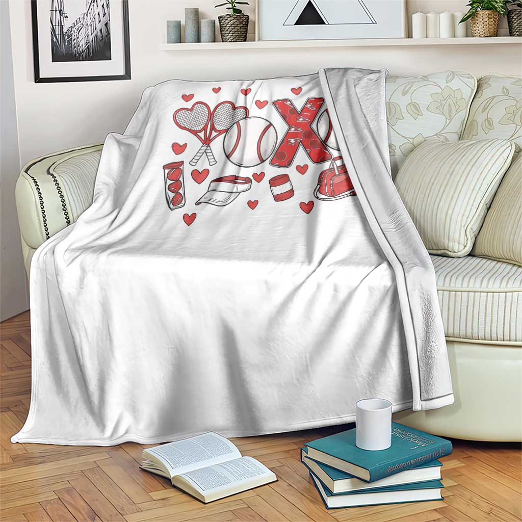Cute XOXO Tennis Player Throw Blanket Valentines Tennis Gift TS12 Print Your Wear