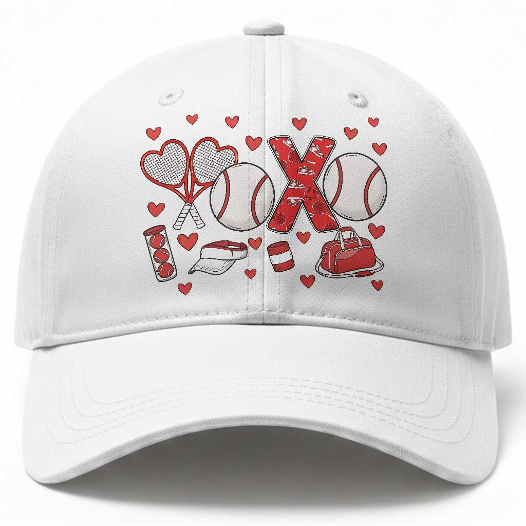 Cute XOXO Tennis Player Baseball Cap Valentines Tennis Gift TS12 Print Your Wear