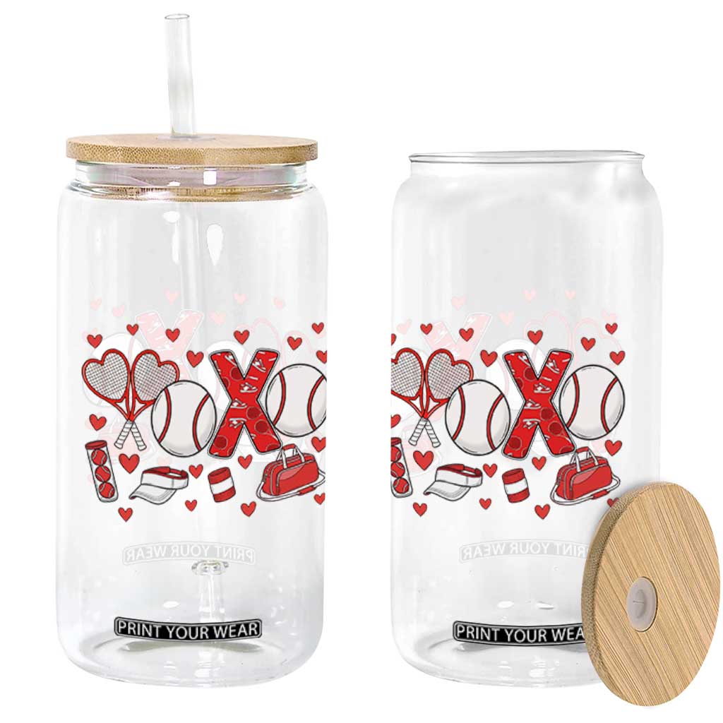 Cute XOXO Tennis Player Glass Can Valentines Tennis Gift TS12 Print Your Wear