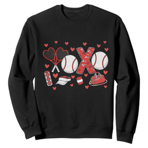 Cute XOXO Tennis Player Sweatshirt Valentines Tennis Gift TS12 Black Print Your Wear