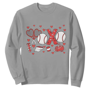 Cute XOXO Tennis Player Sweatshirt Valentines Tennis Gift TS12 Sport Gray Print Your Wear