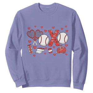 Cute XOXO Tennis Player Sweatshirt Valentines Tennis Gift TS12 Violet Print Your Wear