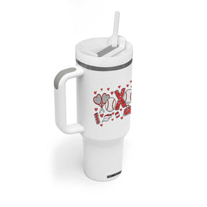 Cute XOXO Tennis Player Tumbler With Handle Valentines Tennis Gift TS12 Print Your Wear