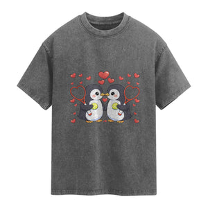 Cute XOXO Tennis Player Washed Cotton T-Shirt Valentines Day Gift