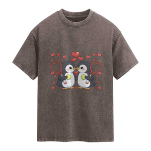 Cute XOXO Tennis Player Washed Cotton T-Shirt Valentines Day Gift