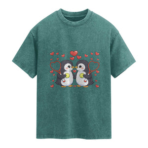 Cute XOXO Tennis Player Washed Cotton T-Shirt Valentines Day Gift