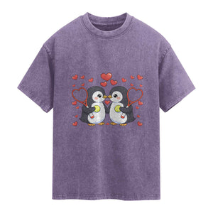 Cute XOXO Tennis Player Washed Cotton T-Shirt Valentines Day Gift