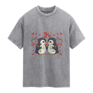 Cute XOXO Tennis Player Washed Cotton T-Shirt Valentines Day Gift