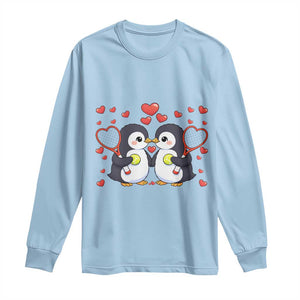 Cute XOXO Tennis Player Long Sleeve Shirt Valentines Day Gift TS12 Light Blue Print Your Wear