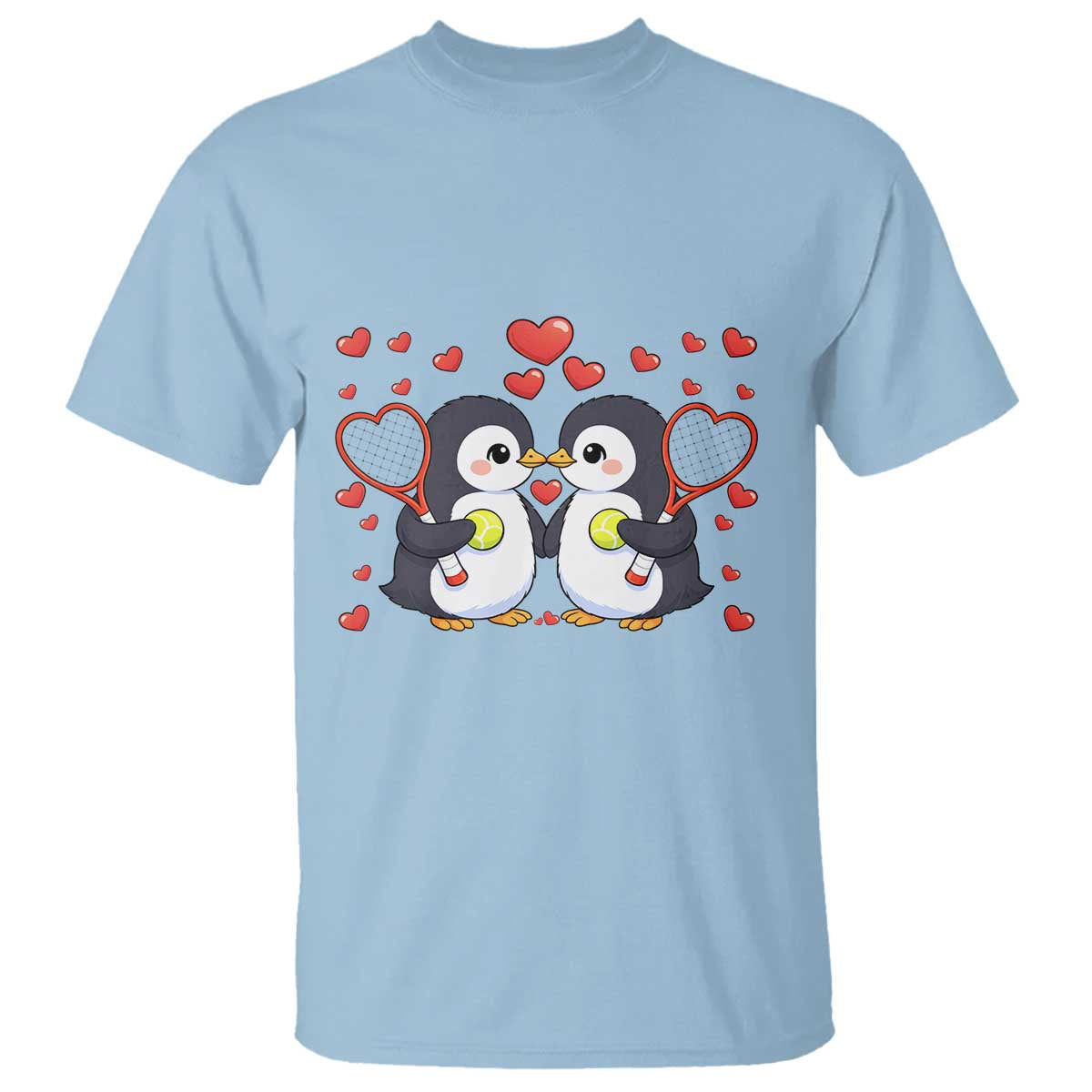 Cute XOXO Tennis Player T Shirt Valentines Day Gift TS12 Light Blue Print Your Wear
