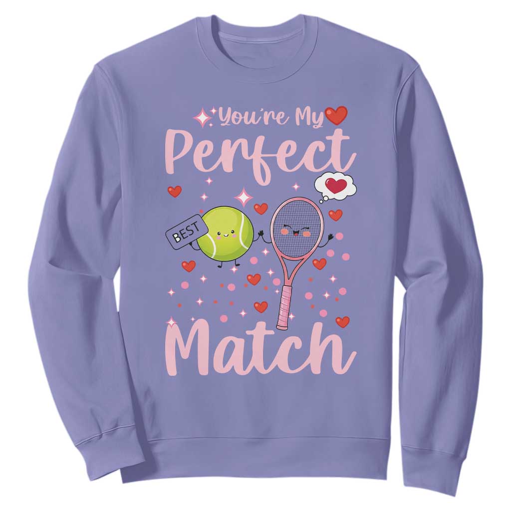 You Are My Perfect Match Sweatshirt Gift For Tennis Couple TS12 Violet Print Your Wear