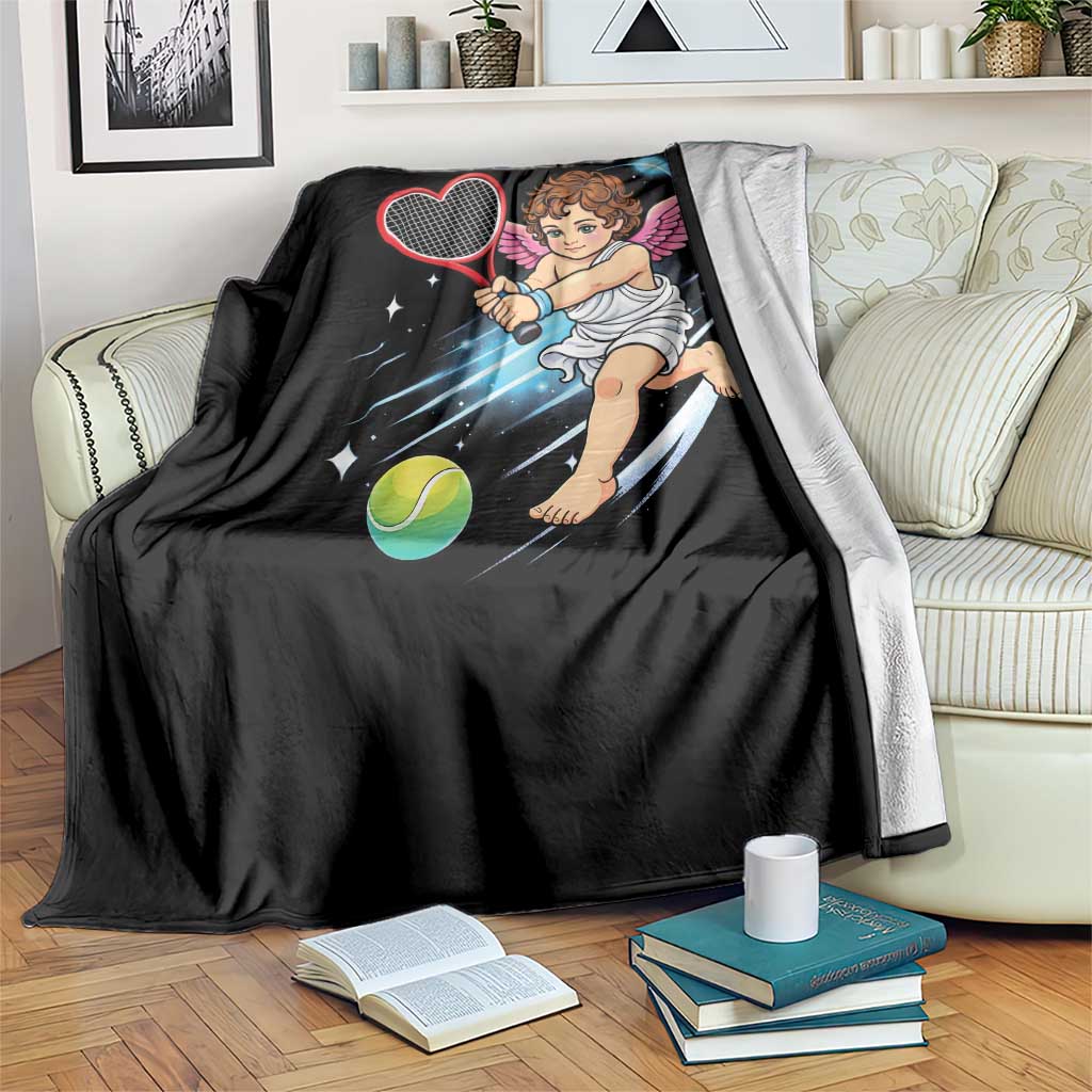 Funny Cupid Tennis Player Throw Blanket Valentines Day Gift TS12 Print Your Wear