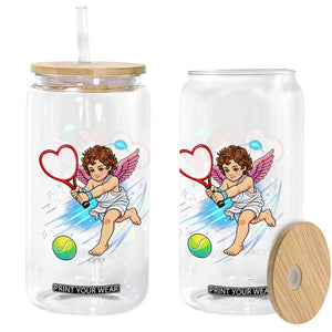 Funny Cupid Tennis Player Glass Can Valentines Day Gift TS12 Print Your Wear