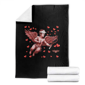 Cute Cupid Tennis Angel Throw Blanket Valentines Day Gift TS12 Black Print Your Wear