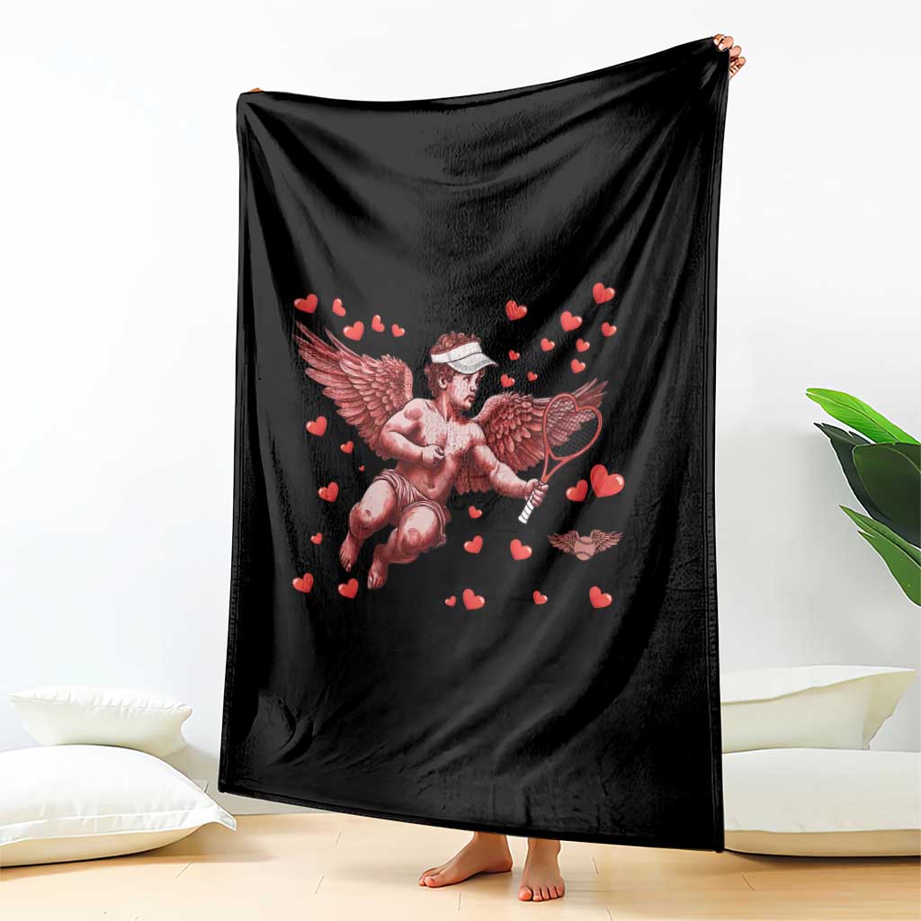 Cute Cupid Tennis Angel Throw Blanket Valentines Day Gift TS12 Print Your Wear