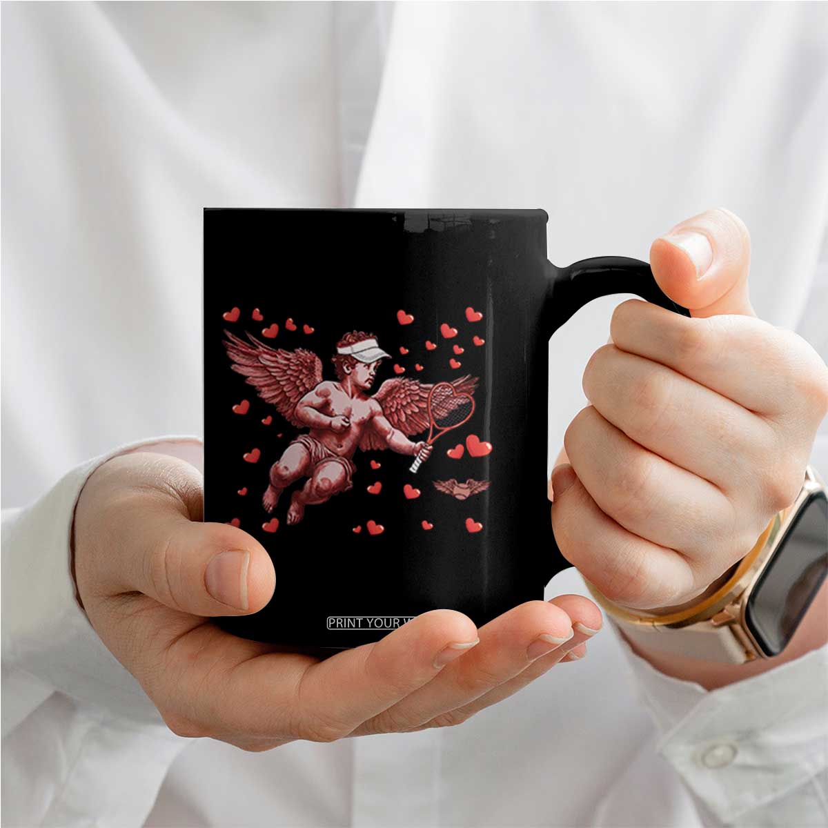 Cute Cupid Tennis Angel Coffee Mug Valentines Day Gift TS12 Print Your Wear