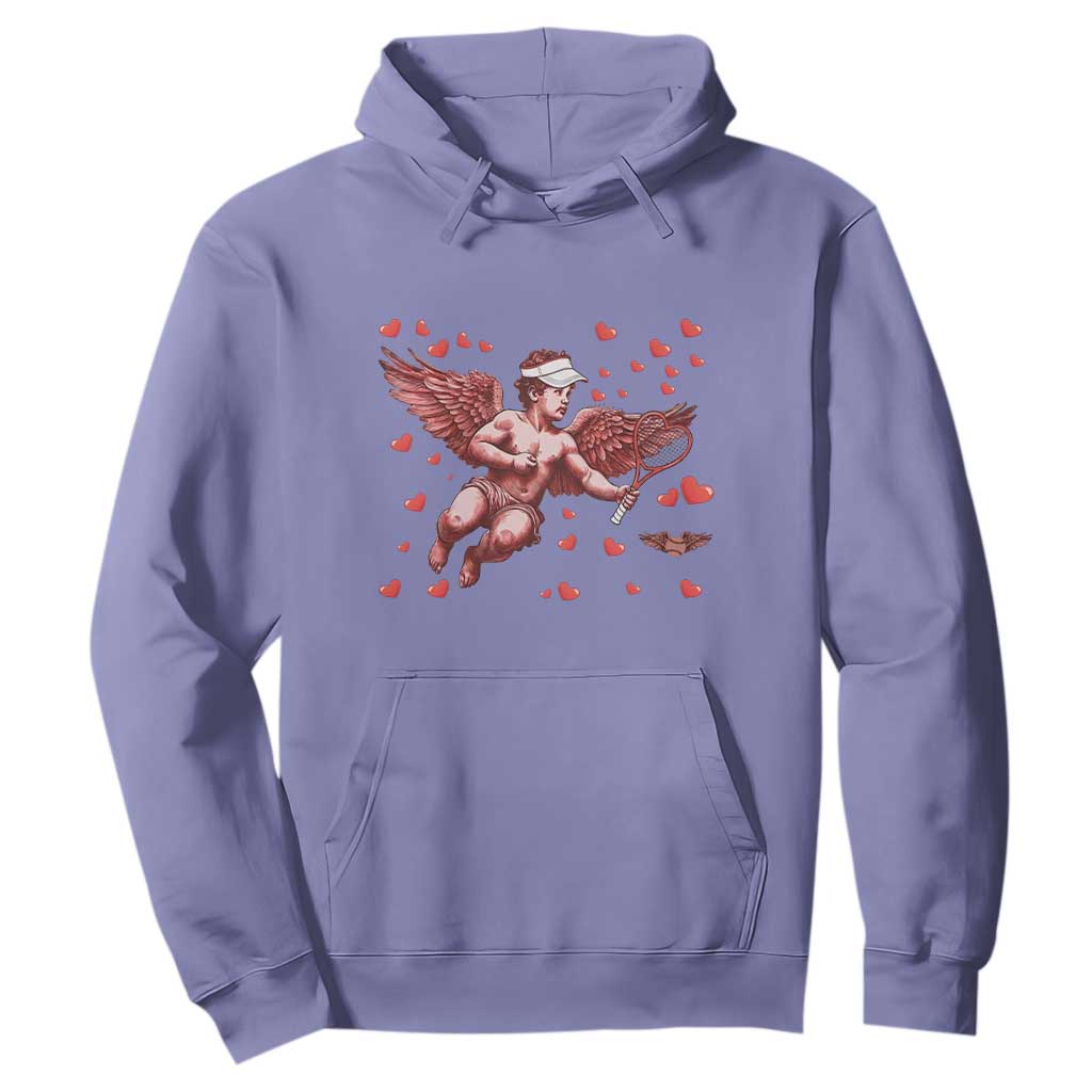 Cute Cupid Tennis Angel Hoodie Valentines Day Gift TS12 Violet Print Your Wear