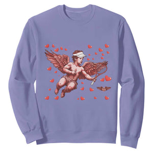Cute Cupid Tennis Angel Sweatshirt Valentines Day Gift TS12 Violet Print Your Wear