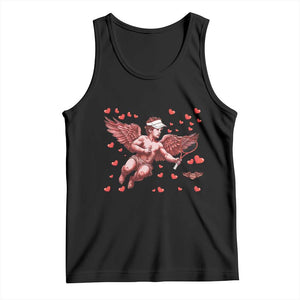 Cute Cupid Tennis Angel Tank Top Valentines Day Gift TS12 Black Print Your Wear