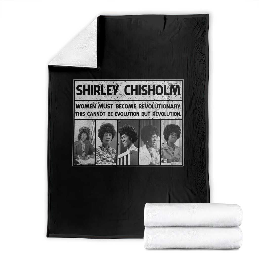 Shirley Chisholm Quote Throw Blanket Women Must Become Revolutionary TS12 Black Print Your Wear