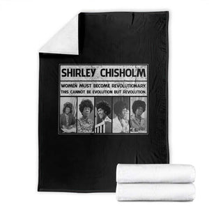 Shirley Chisholm Quote Throw Blanket Women Must Become Revolutionary TS12 Black Print Your Wear