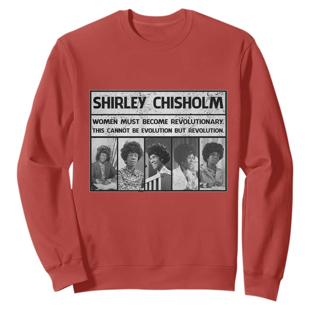 Shirley Chisholm Quote Sweatshirt Women Must Become Revolutionary TS12 Red Print Your Wear