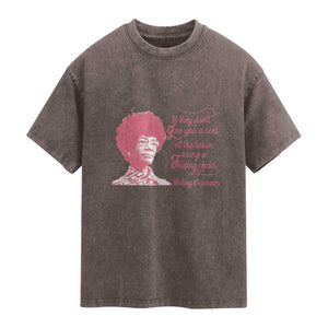 Shirley Chisholm Washed Cotton T-Shirt Bring A Folding Chair Quote
