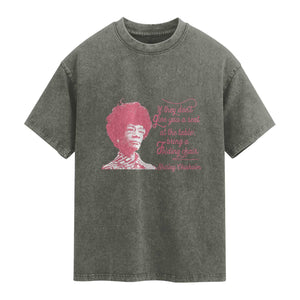 Shirley Chisholm Washed Cotton T-Shirt Bring A Folding Chair Quote