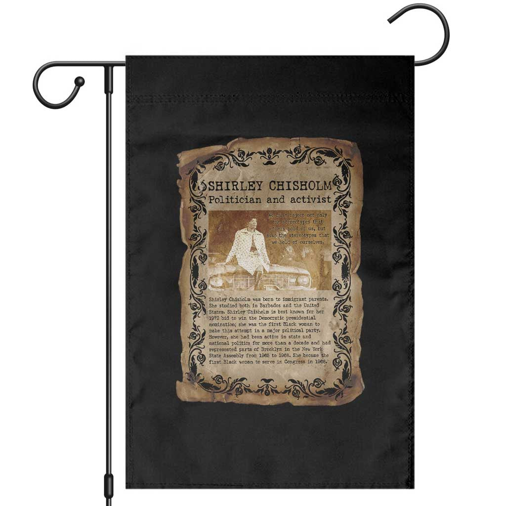 Vintage Newspaper Shirley Chisholm Garden Flag Black History Month Gift TS12 Black Print Your Wear
