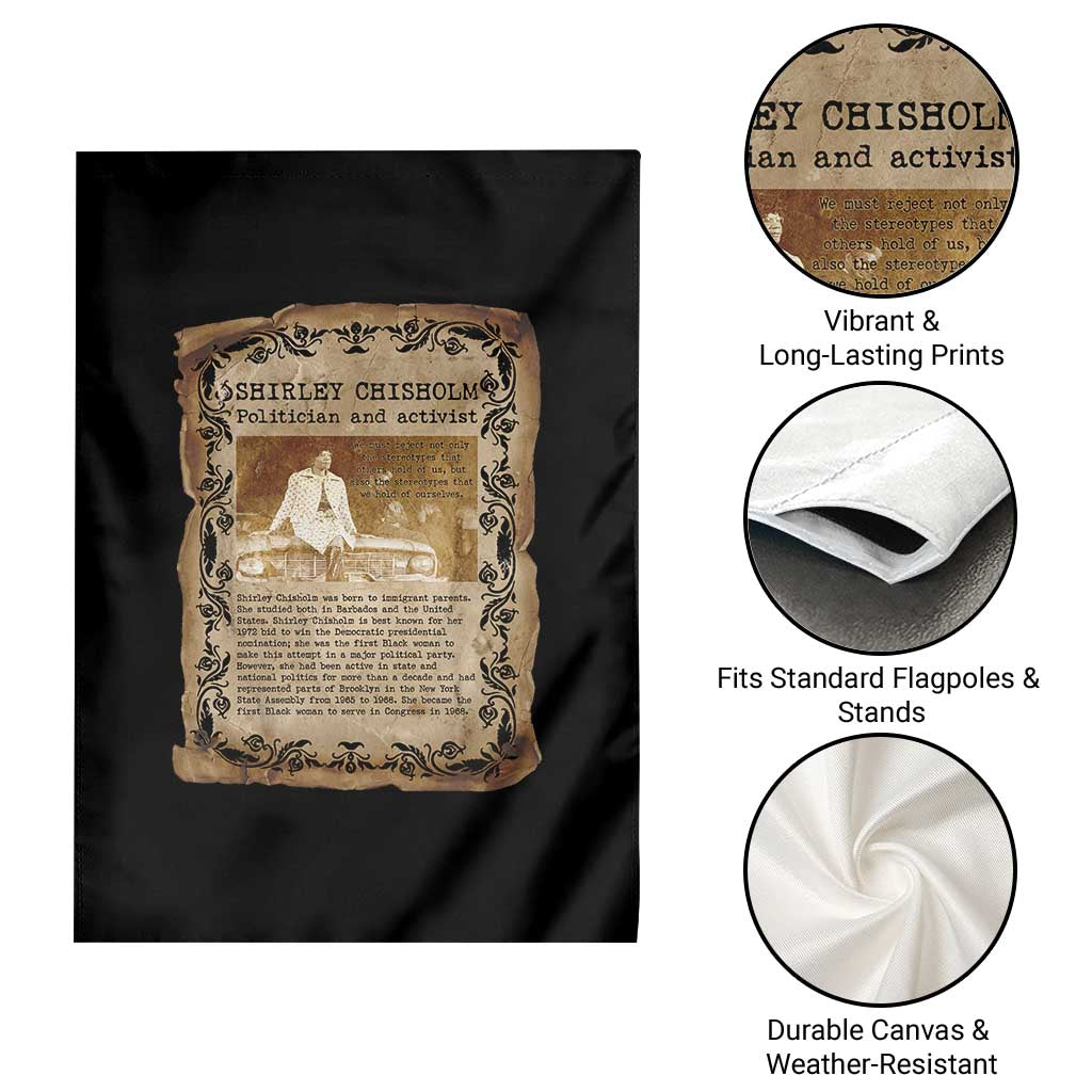 Vintage Newspaper Shirley Chisholm Garden Flag Black History Month Gift TS12 Print Your Wear
