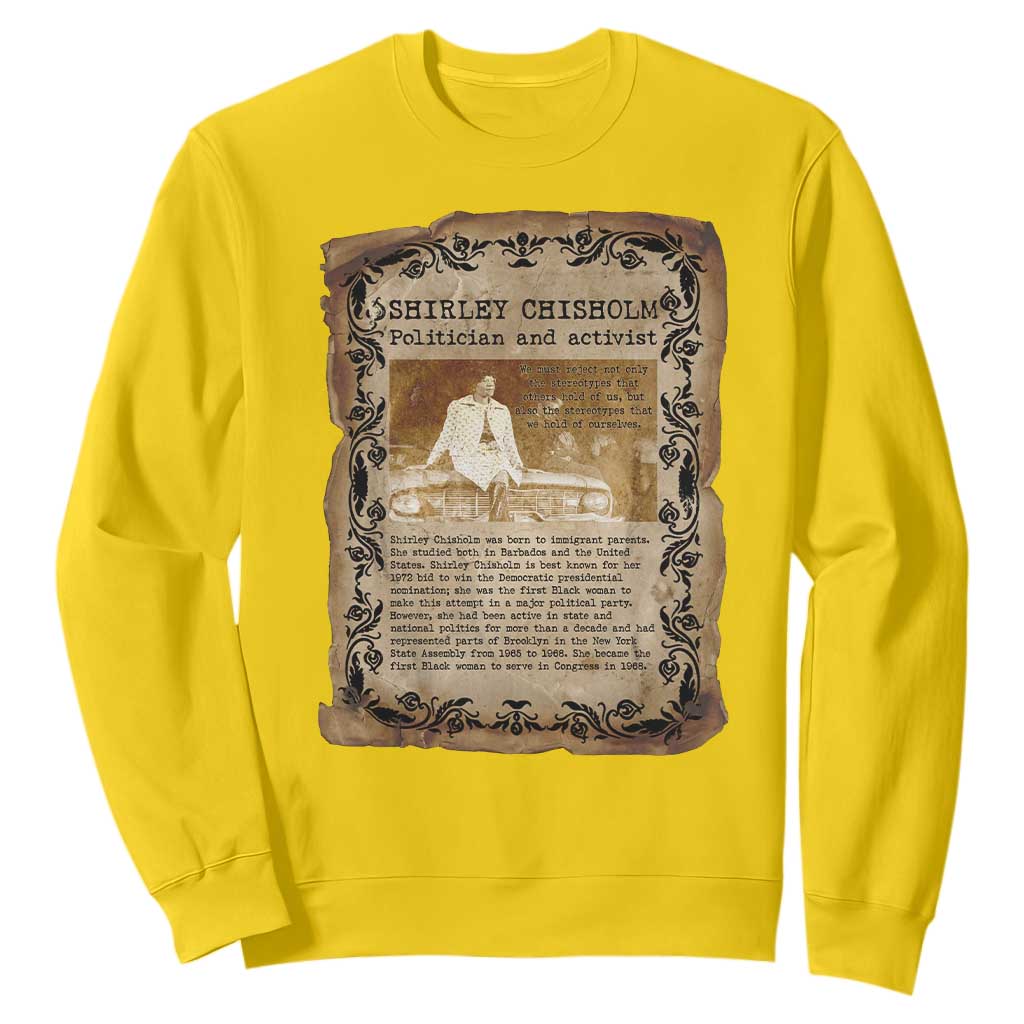 Vintage Newspaper Shirley Chisholm Sweatshirt Black History Month Gift TS12 Daisy Print Your Wear