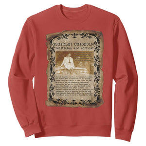Vintage Newspaper Shirley Chisholm Sweatshirt Black History Month Gift TS12 Red Print Your Wear