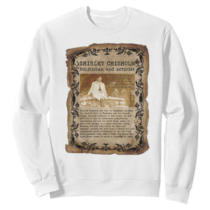 Vintage Newspaper Shirley Chisholm Sweatshirt Black History Month Gift TS12 White Print Your Wear