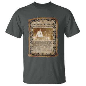 Vintage Newspaper Shirley Chisholm T Shirt Black History Month Gift TS12 Dark Heather Print Your Wear