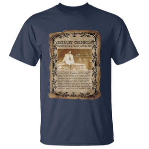 Vintage Newspaper Shirley Chisholm T Shirt Black History Month Gift TS12 Navy Print Your Wear