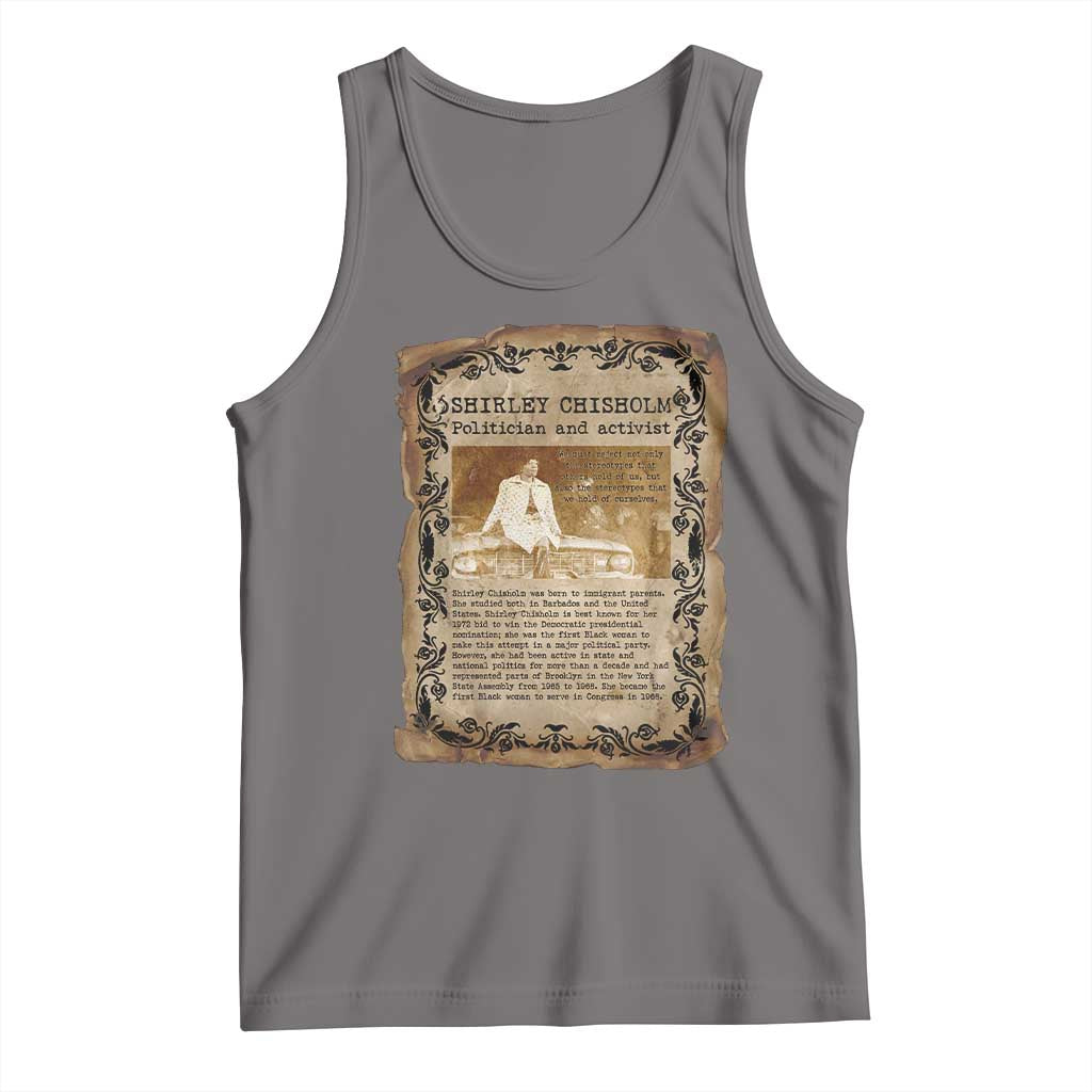 Vintage Newspaper Shirley Chisholm Tank Top Black History Month Gift TS12 Deep Heather Print Your Wear