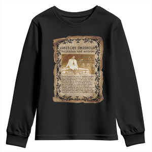 Vintage Newspaper Shirley Chisholm Youth Sweatshirt Black History Month Gift TS12 Black Print Your Wear