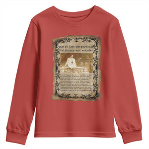 Vintage Newspaper Shirley Chisholm Youth Sweatshirt Black History Month Gift TS12 Red Print Your Wear