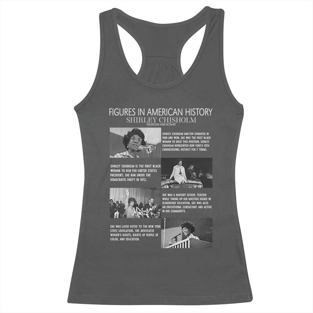 Shirley Chisholm Racerback Tank Top Black Woman Leadership Icon TS12 Dark Heather Print Your Wear