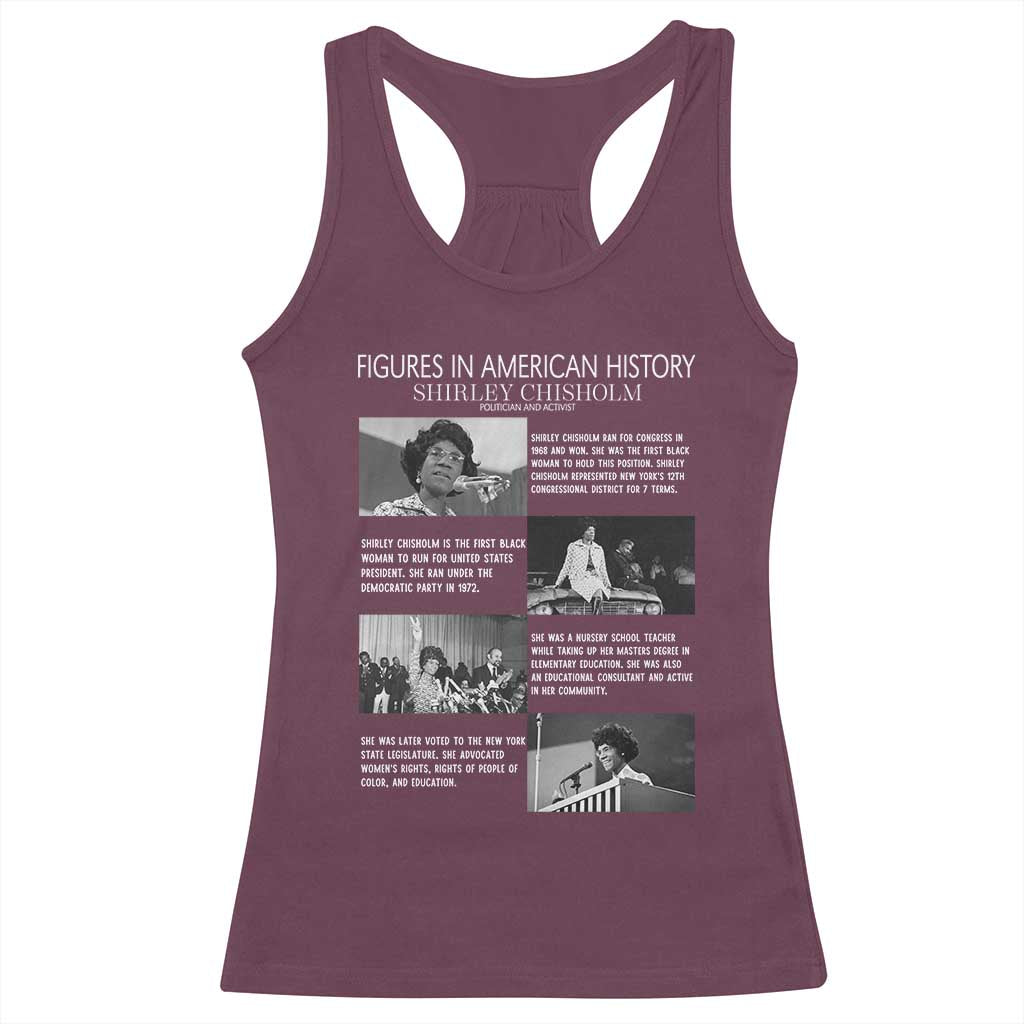 Shirley Chisholm Racerback Tank Top Black Woman Leadership Icon TS12 Maroon Print Your Wear