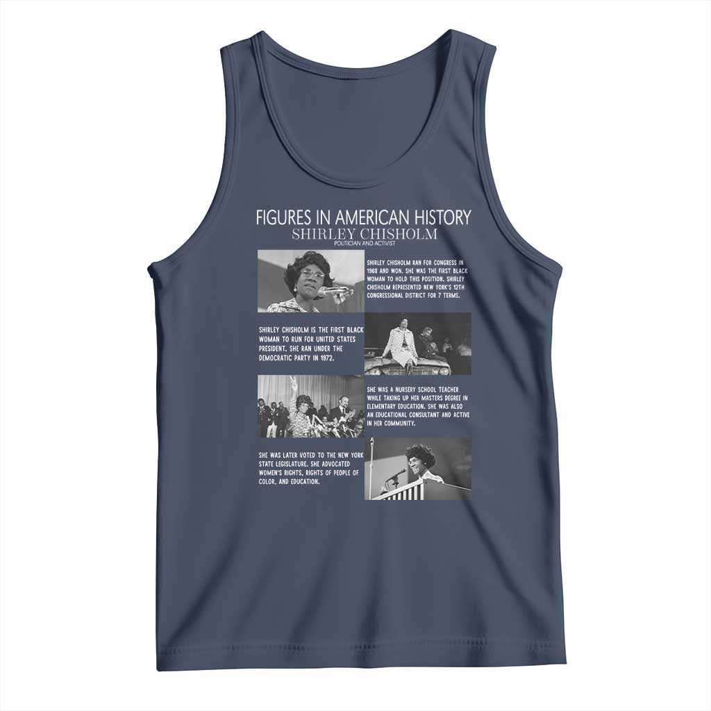 Shirley Chisholm Tank Top Black Woman Leadership Icon TS12 Navy Print Your Wear