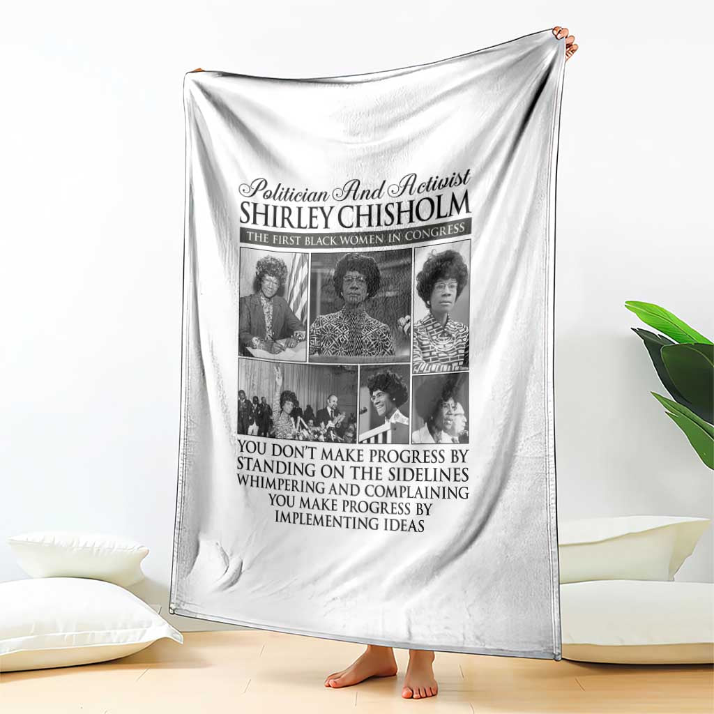 Shirley Chisholm Throw Blanket You Make Progress By Implementing Ideas Quote TS12 Print Your Wear