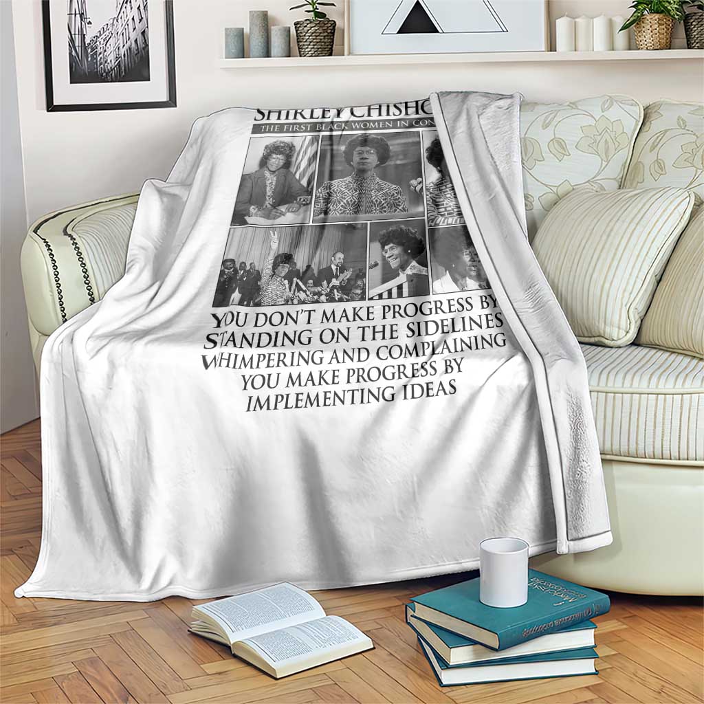 Shirley Chisholm Throw Blanket You Make Progress By Implementing Ideas Quote TS12 Print Your Wear