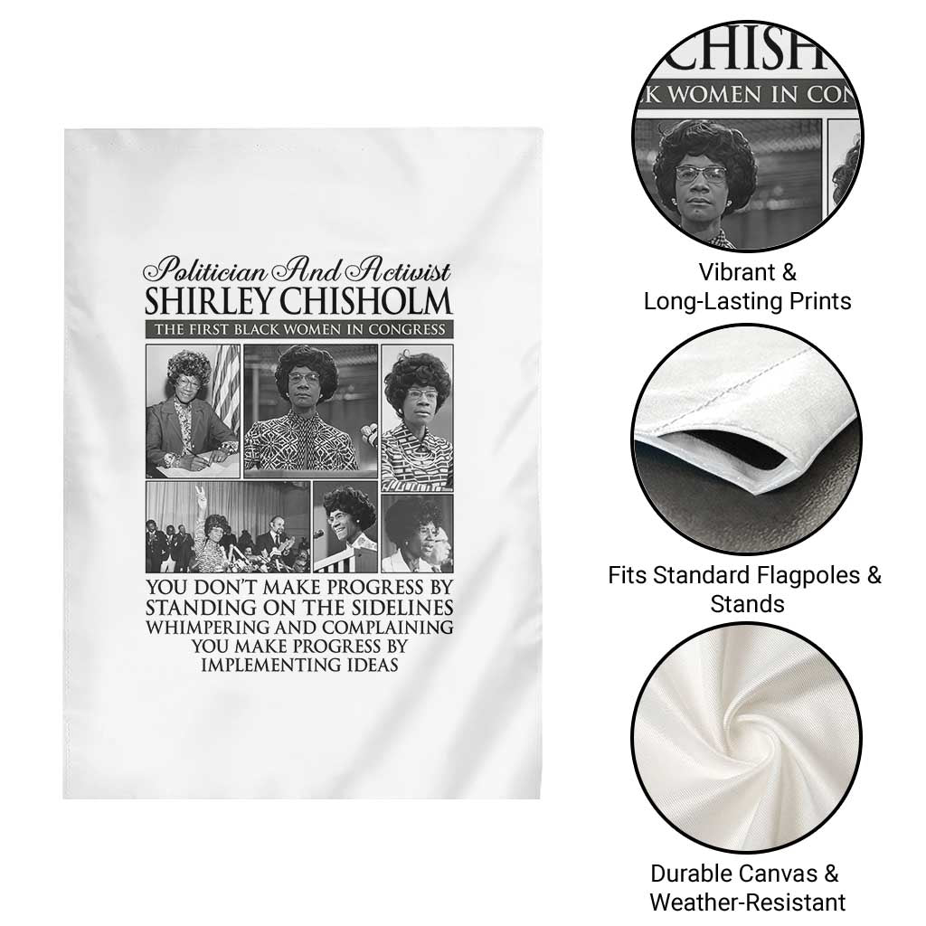 Shirley Chisholm Garden Flag You Make Progress By Implementing Ideas Quote TS12 Print Your Wear