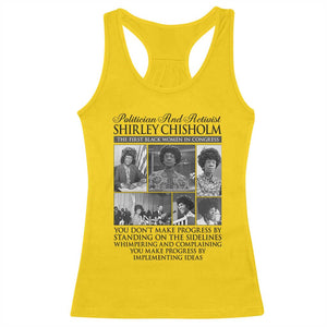 Shirley Chisholm Racerback Tank Top You Make Progress By Implementing Ideas Quote TS12 Daisy Print Your Wear