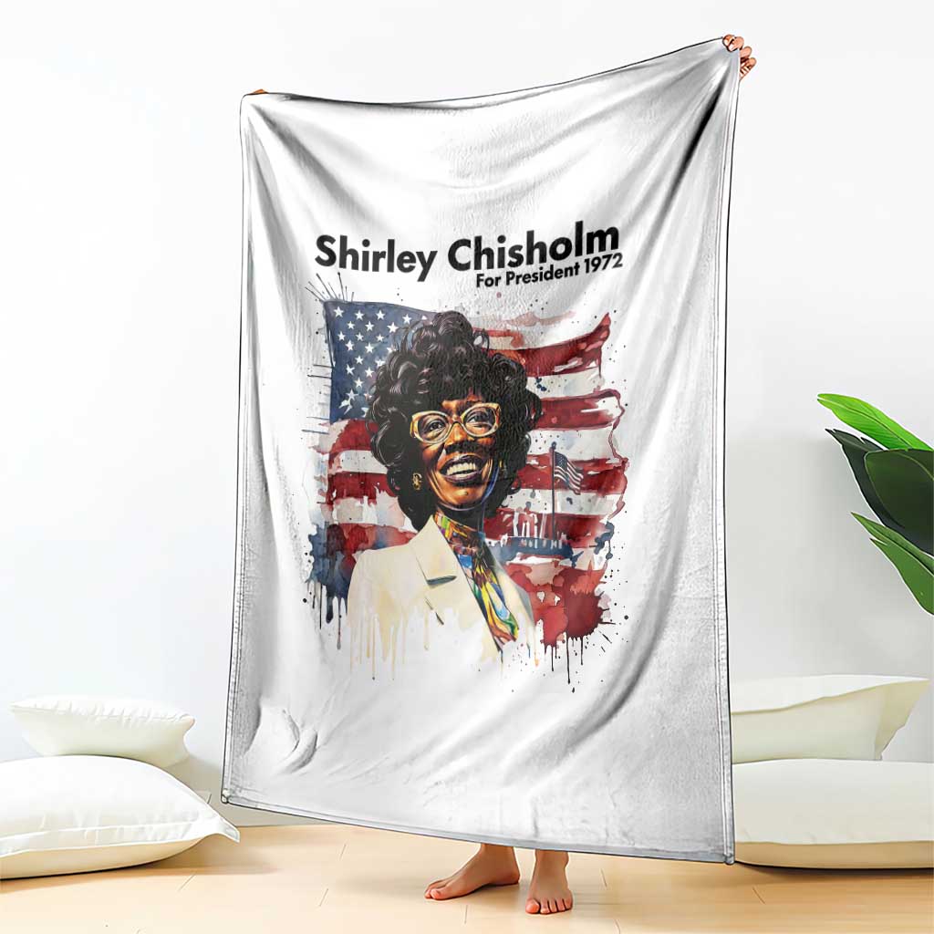 Shirley Chisholm For President 1972 With American Flag Throw Blanket TS12 Print Your Wear