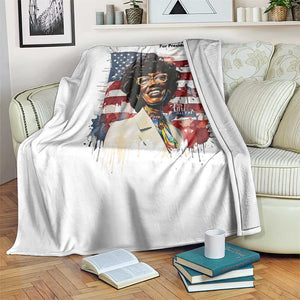 Shirley Chisholm For President 1972 With American Flag Throw Blanket TS12 Print Your Wear