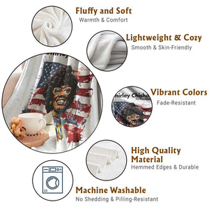 Shirley Chisholm For President 1972 With American Flag Throw Blanket TS12 Print Your Wear