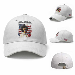 Shirley Chisholm For President 1972 With American Flag Baseball Cap TS12 Baseball Cap Universal Fit White Print Your Wear
